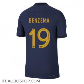 Francia Karim Benzema #19 Prima Maglia Mondiali 2022 Manica Corta